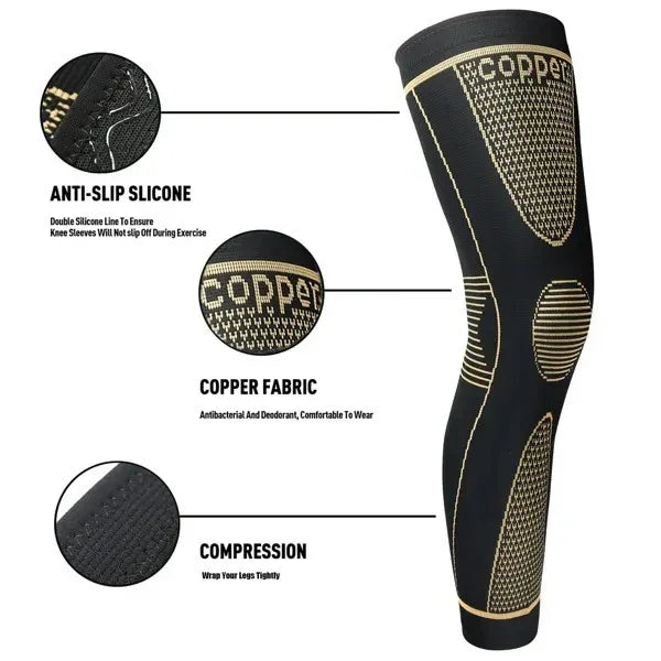 Copper Comfort Compression Knee Sleeves (2-Pack)